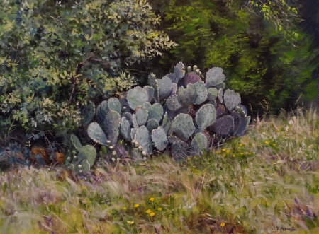 Lonely Texas Cactus by artist Jose Blanco